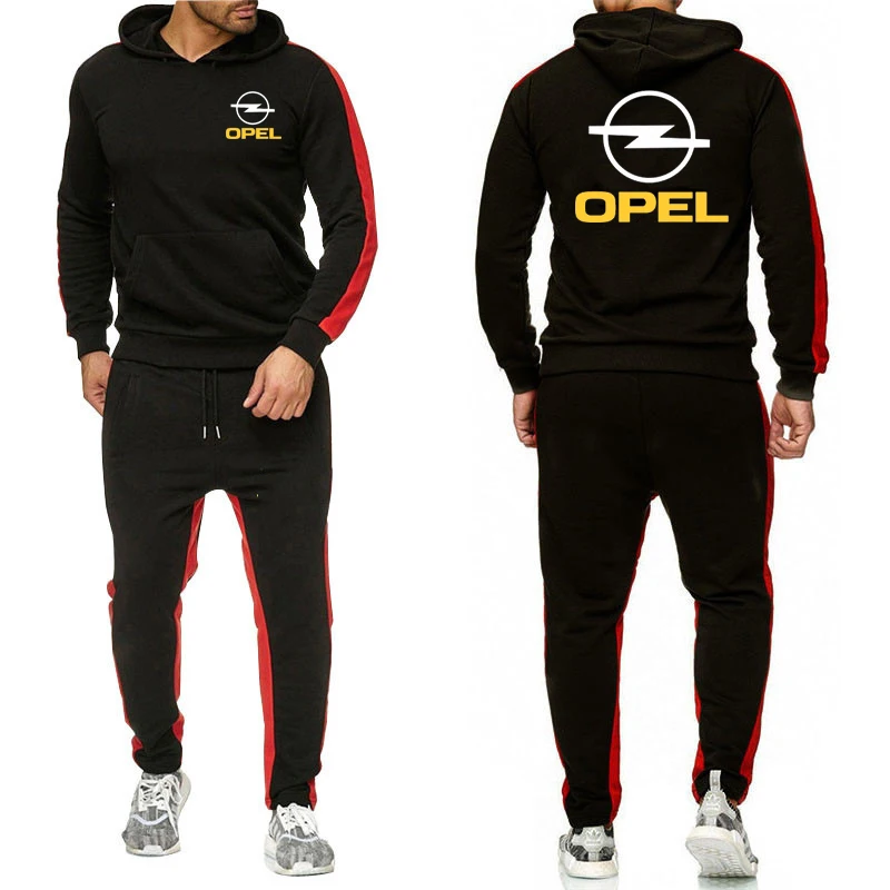 

2024 New Men Opel Spring and Autumn Jogger Sportswear Comfortable Casual Pullover Solid Color Hoodies Sports Suit