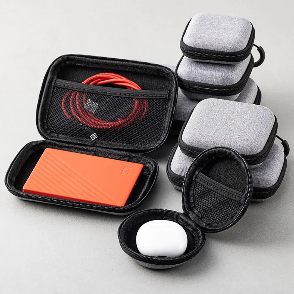 1Pcs Earphone/Phone/Charging Cable EVA Storage Bag For Airpod Mini Zipper Earphone Case Portable Digital Accessories view 4