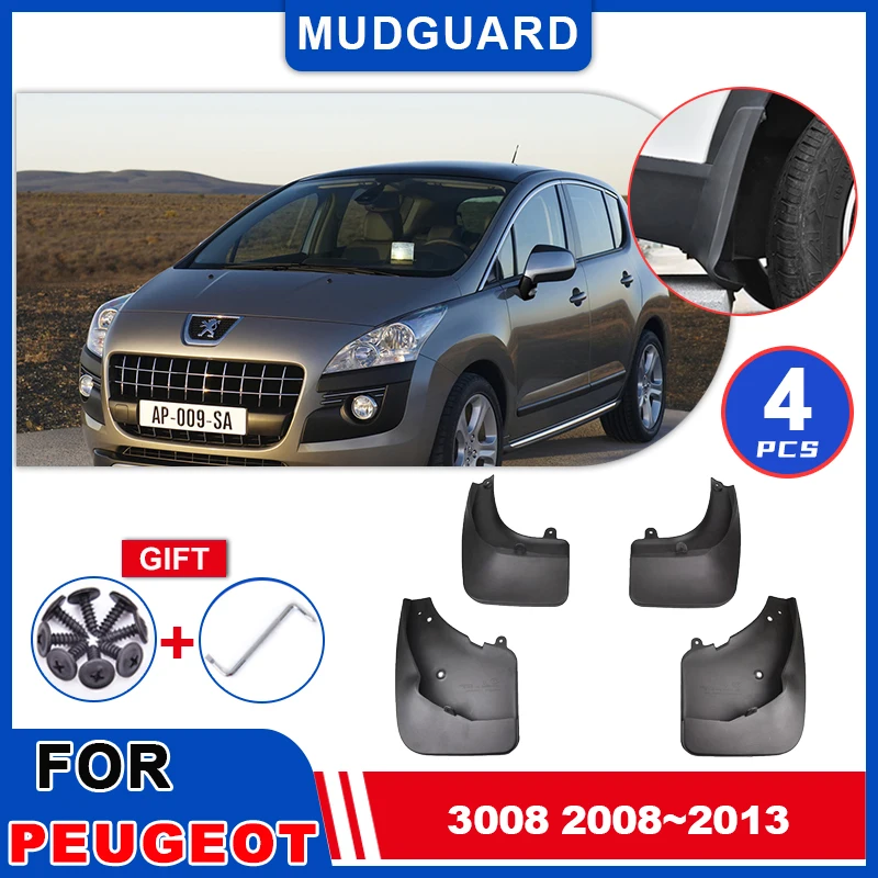 Mudflaps Fender For Peugeot 3008 2008~2013 2009 2010 2011 Mudguards Flap Styline Splash Mud Guards Cover Car Wheel Accessories