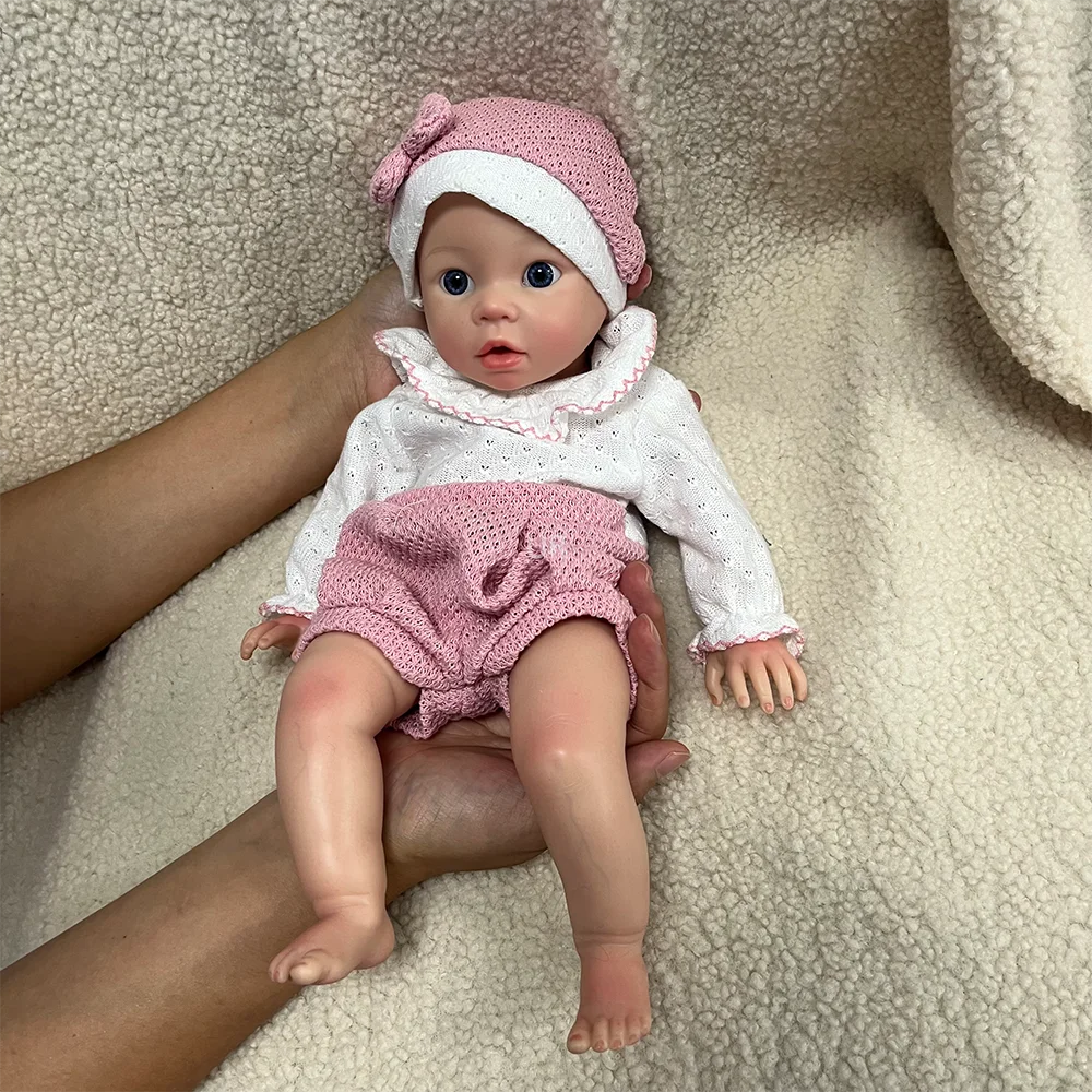 

40cm Handmade Realistic Full Platinum Silicone Reborn Baby Girl Soft Waterproof Cute Newborn Doll Thanksgiving Day Surprise Gift