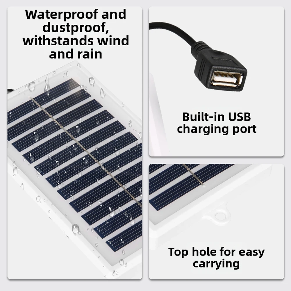 2W 5V Kompaktes Solarpanel mit USB-Schnittstelle zum Aufladen tragbarer Geräte bei langen Aufenthalten im Freien und bei Feldarbeit