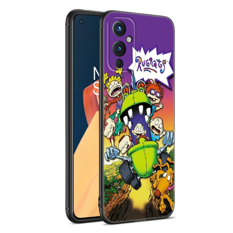 Cartoon R-Rugrats Black Silicone Phone Case For OnePlus 9 10 11 12 ACE 2V Pro 9RT 10T 10R Nord CE 2 3 Lite N10 N20 N30 5G