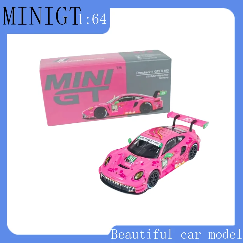 

MINIGT 1:64 Porsche 911GT3R Pink Dinosaur Simulation Alloy Car Model Sports Car Model