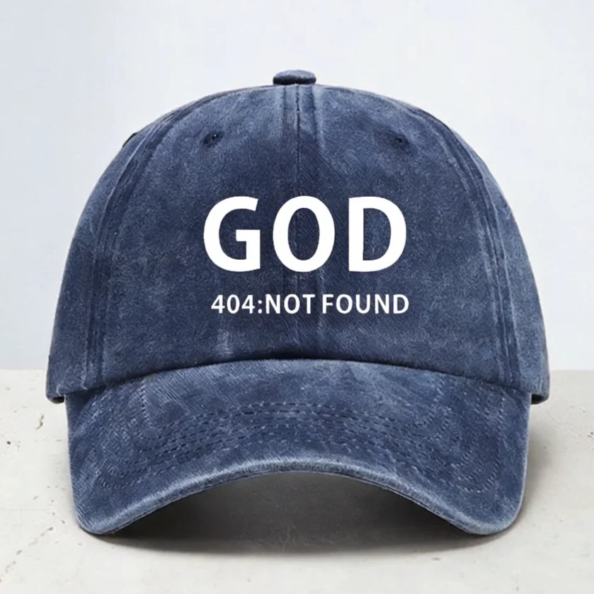 GOD 404 NOT FOUND Baseball Cap Summer Breathable Soft top denim hat Summer Fashion Men women visor snapback hats