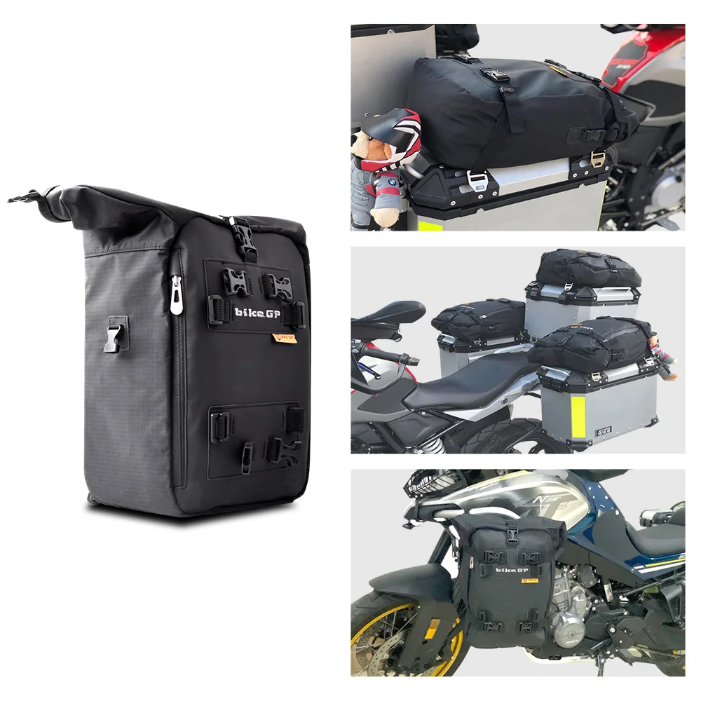 BIKE GP Motorcycle Tail Bag Luggage Pack Waterproof Motocross Rear Seat Bags 22L Outdoor Riding Backpack For Rafting Camping