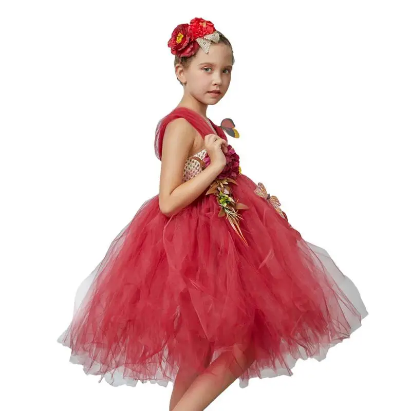 Disfraz de Hada de las flores para niñas, vestido de princesa para Halloween, Carnaval, Cosplay, disfraces de elfos para niños, vestido de fiesta