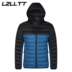 Men Autumn Winter Warm Waterproof Spliced Parkas Jacket Coat Mens Hooded Casual Outwear Detachable Hat Outfits Parkas Coat Male