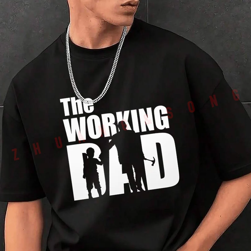 

Футболка Working Dad Artisan для мужчин, черная, новая, в стиле хип-хоп, с круглым вырезом, повседневная футболка