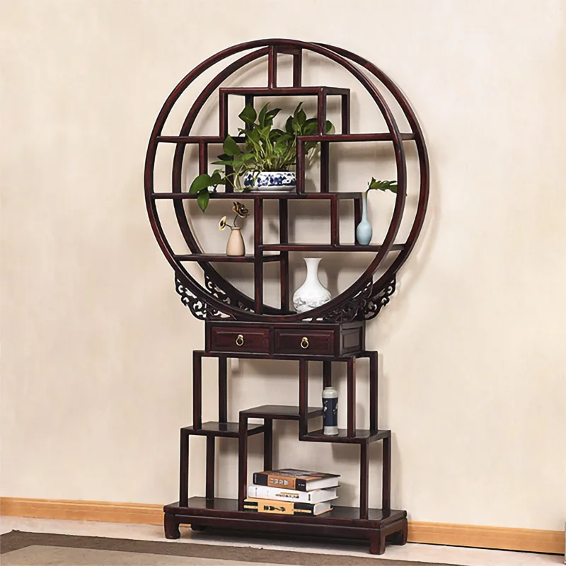 Xiaoyuan Bogu rack, elm Chinese-style Duobao Pavilion tea display cabinet, tea set rack, simple solid wood rack, tea rack.