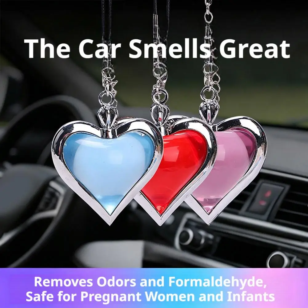 Diffuseur d'huiles essentielles en forme de cœur pour voiture, pendentif suspendu pour rétroviseur, ornement d'aromathérapie, décoration parfumée, cadeau