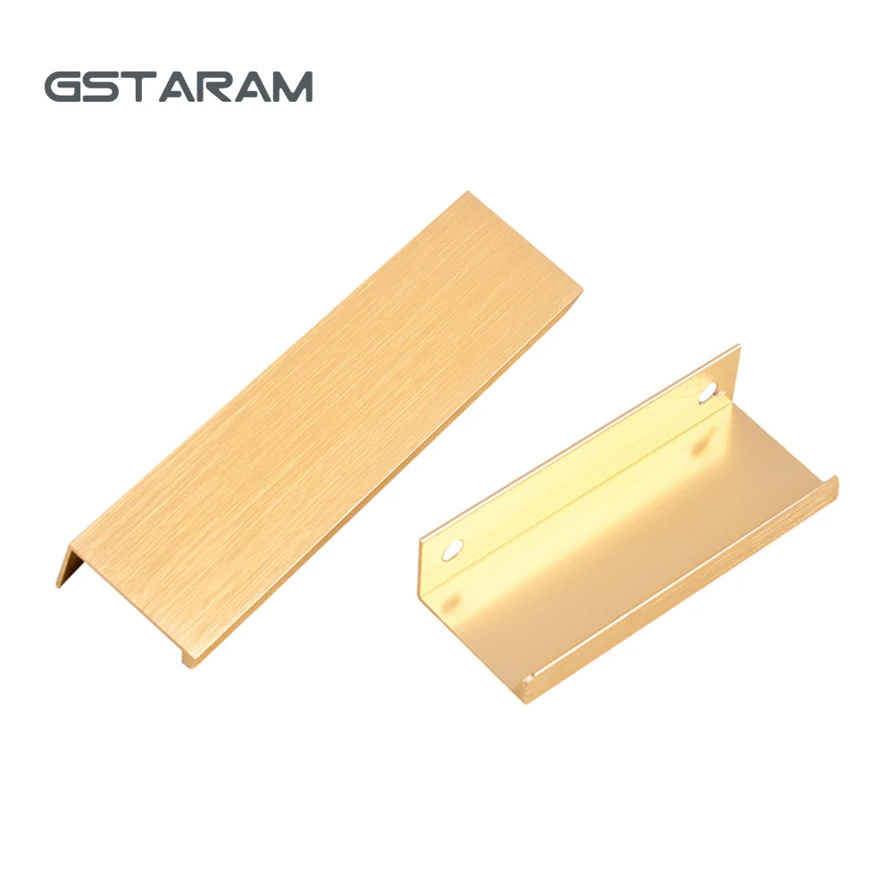 High-Precision Aluminum Alloy Modern Style Finger Edge Pull Concealed Handle Hidden Cabinet Kitchen Drawer Handles with Screws