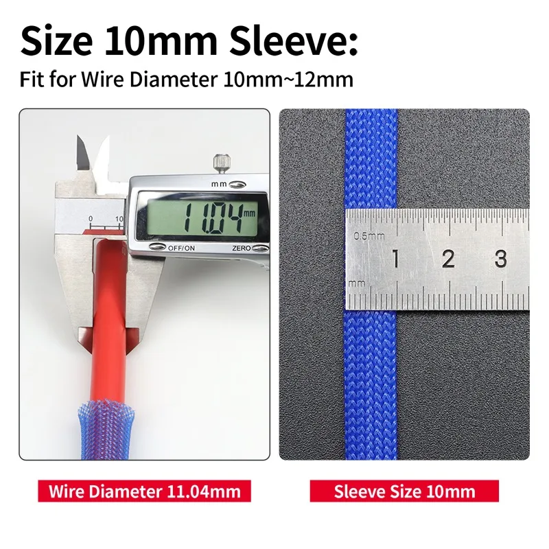 1-100Meter 10mm PET Expandable Braided Cable Sleeve High Density Wire Protecting Insulation Sheathing Cable Protective Sleeve