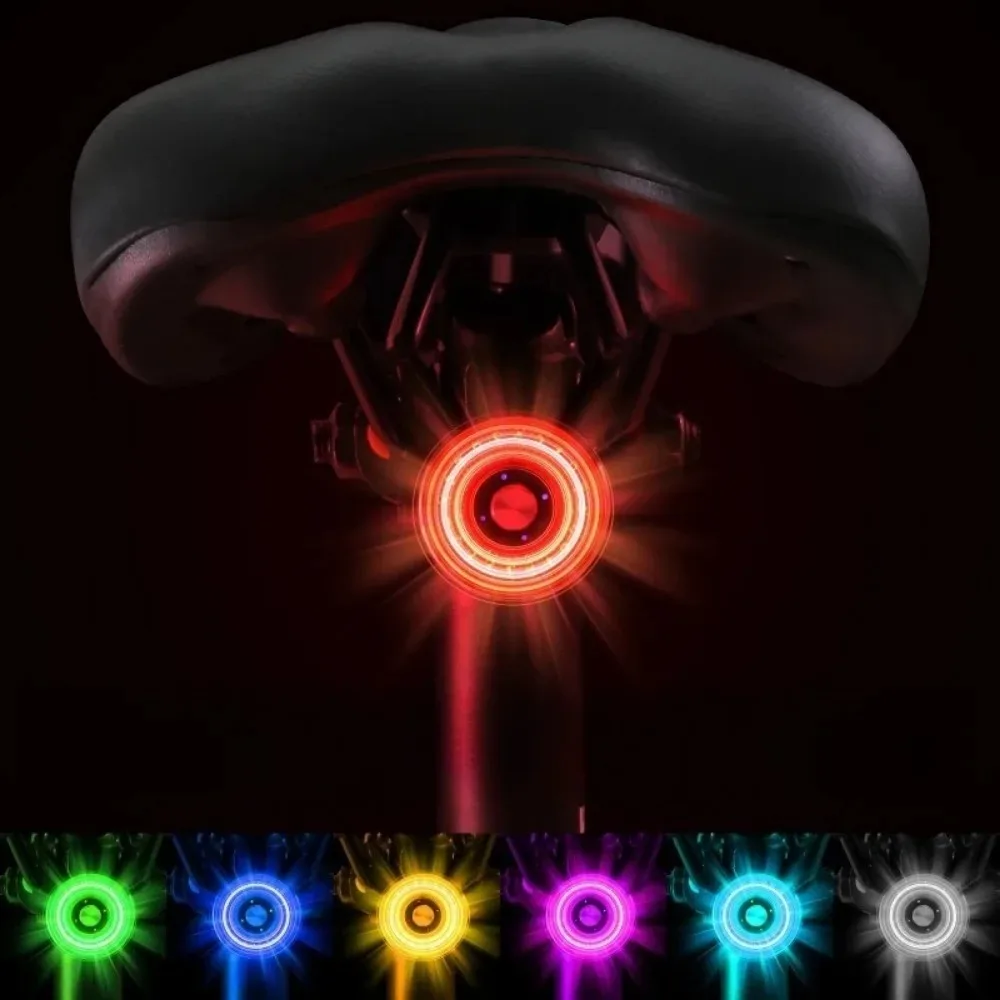 For MTB Road Cycling Tail Light Bicycle Rear Light Smart Brake Vibration Light Sensing Bike Taillight Type-C