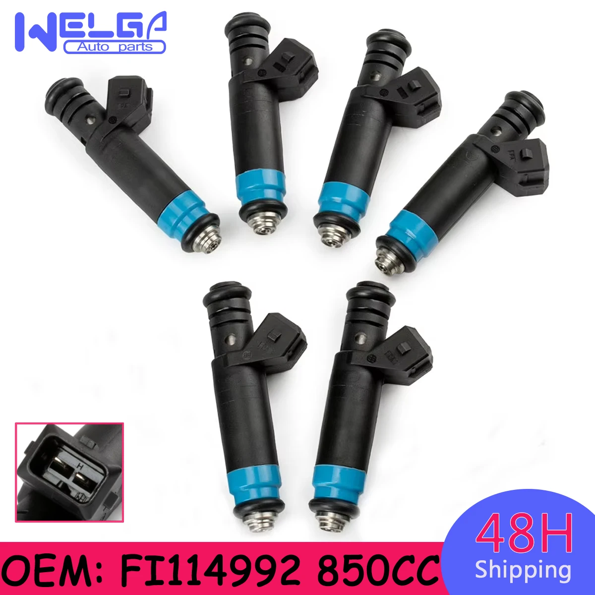 6Pcs New 850cc 80lb EV1 High Impedance Nozzle Fuel Injector For V8 LT1 LS1 LS6 Deka 110324 FI114992 109991 FI114991 for FORD