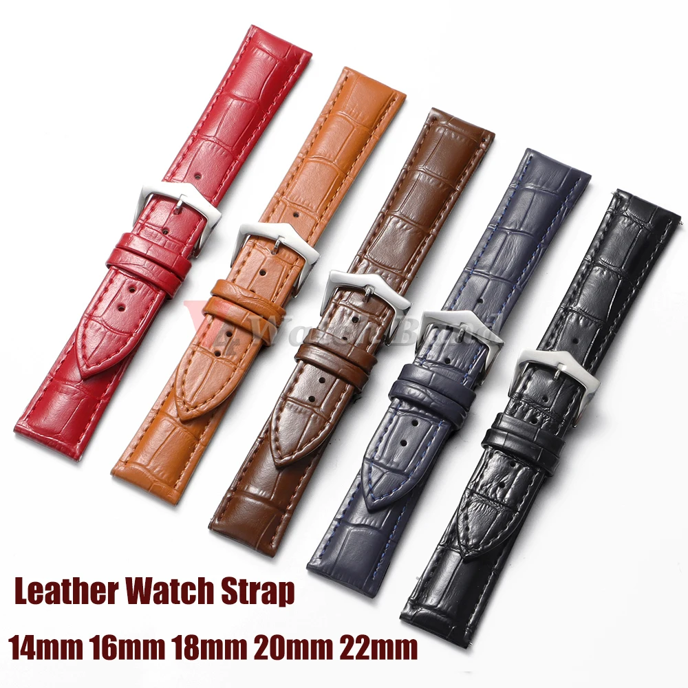 14mm 16mm 18mm 20mm 22mm Krokodilmuster-Uhrenarmband Universelles Rindslederarmband für Seiko Armband für Omega Uhrenarmband Zubehör