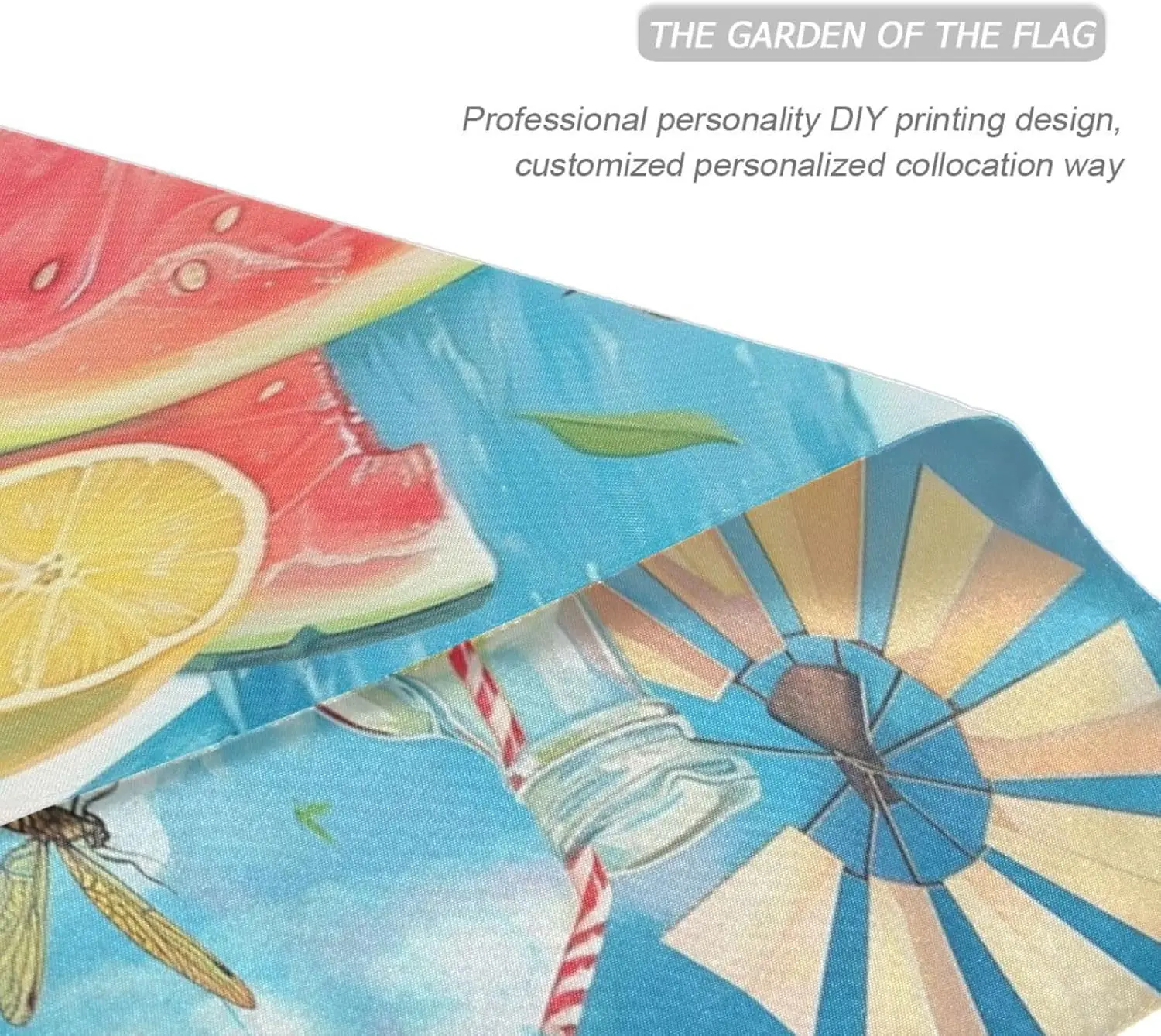 مرحبا الصيف البطيخ حديقة العلم 28x40 بوصة مزدوجة الوجهين الزخرفية كسول أيام الاستوائية الليمون ساحة الأعلام لربيع TTW