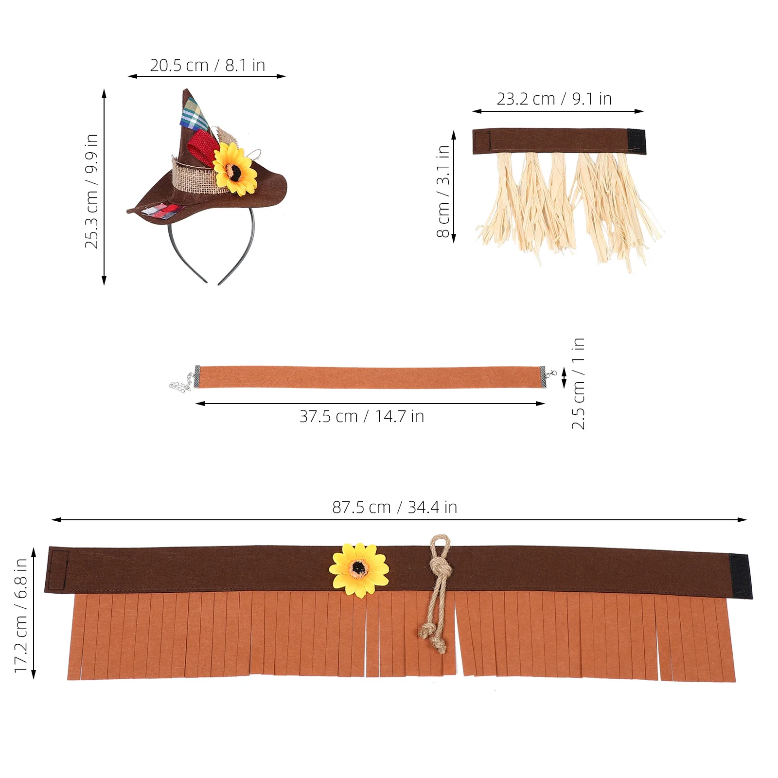 1 مجموعة فزاعة عقال ورأى معالج قبعة هالوين القش زي اكسسوارات الحفلات فزاعة القش كيت كرنفال الديكور