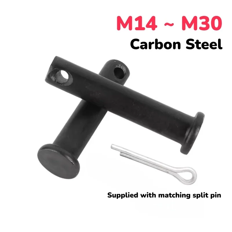 Gb882 Carbon Steel Black With Hole Pin Shaft Cotter Pin Set Flat Cylindrical Positioning Pin M14 M16 M18 M20 M25 M30