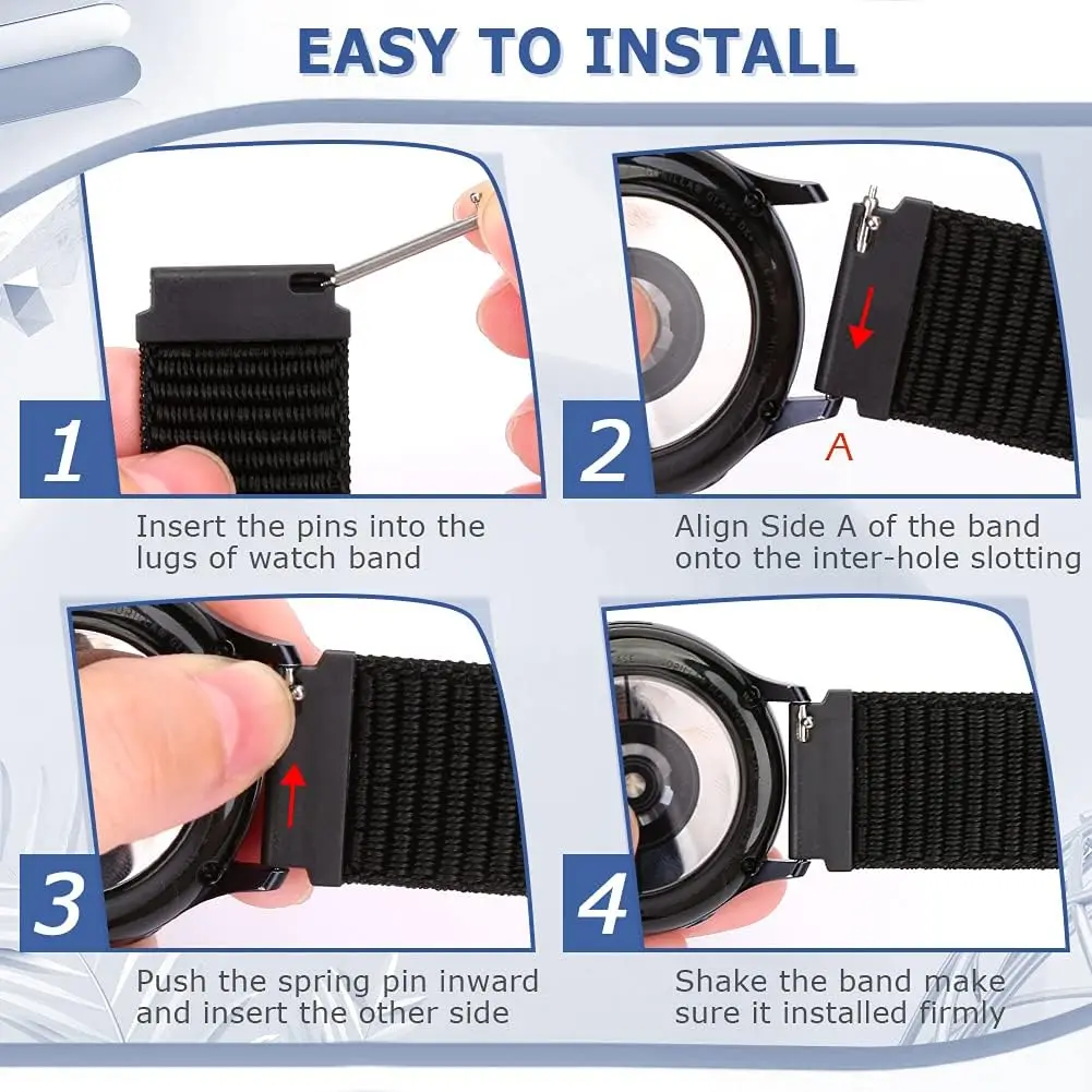 حزام حلقة من النايلون لـ Garmin Venu 3 Sq 2 حزام ساعة سريع قابل للتعديل 20 مم 22 مم لـ Forerunner 570 265 255 165 Vivoactive 6 5 حزام