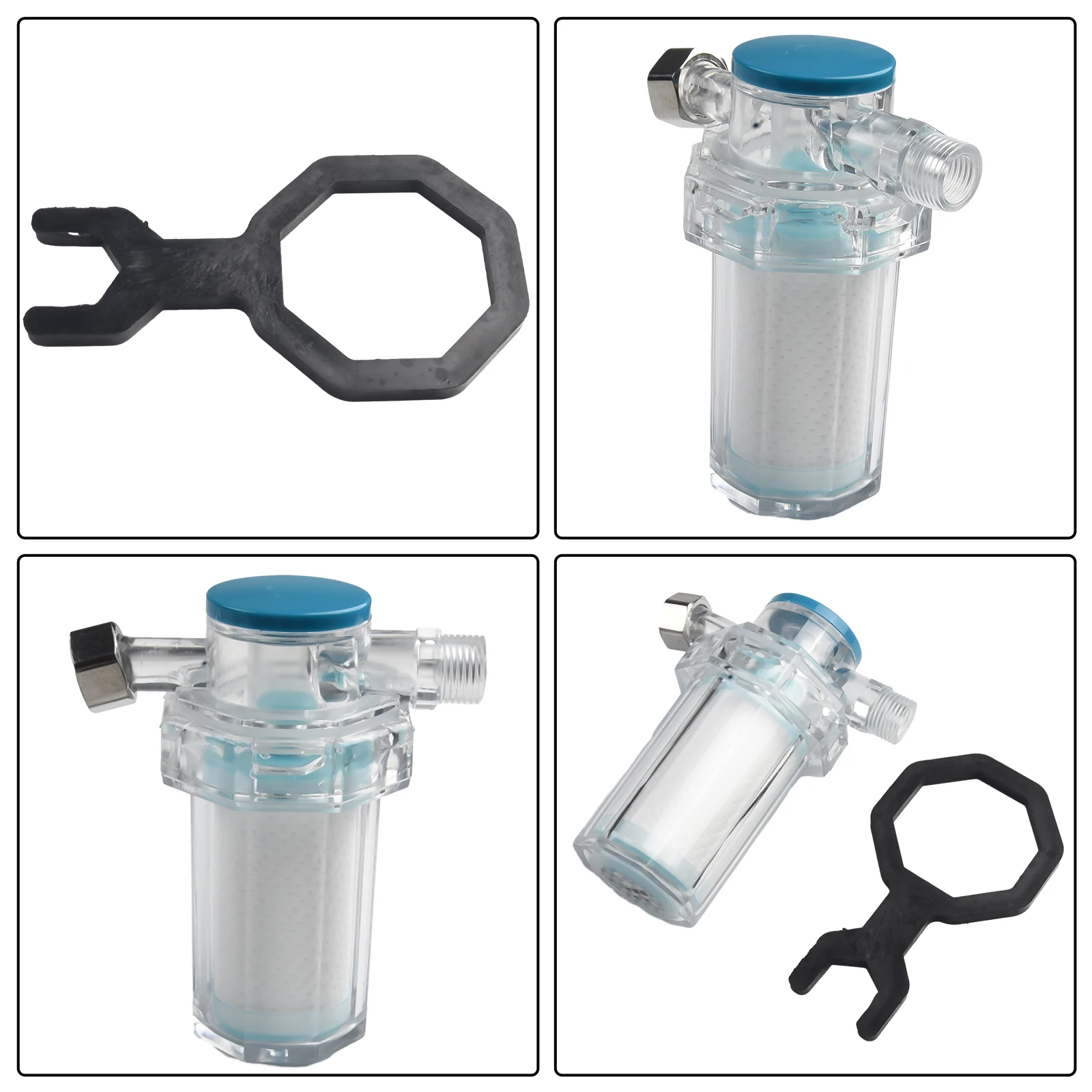 PC Plastic Shower Water Filter Cartridge with PP Cotton Media Reduces Chloramine Heavy Metals Ammonia Sulfur Taste