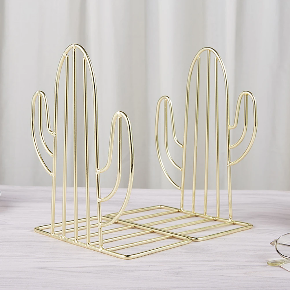 

1Pair Cactus Bookends Metal Book Supports Creative Book Organiser for Home Office Classroom Shelf Decoration Bookends Shelves