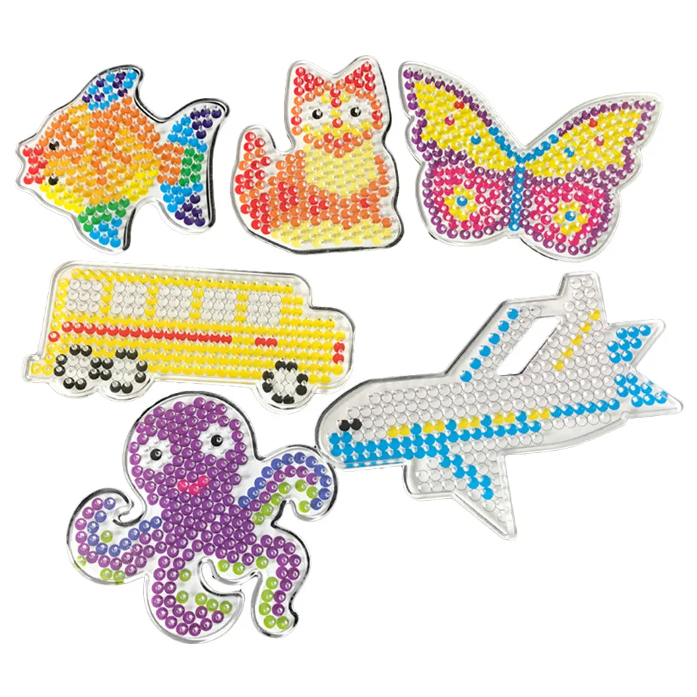 12Pcs Cartoon Fuse Beads Boards Plastic Pegboards DIY Educational Craft Tray Kids Handcraft Creativity Development
