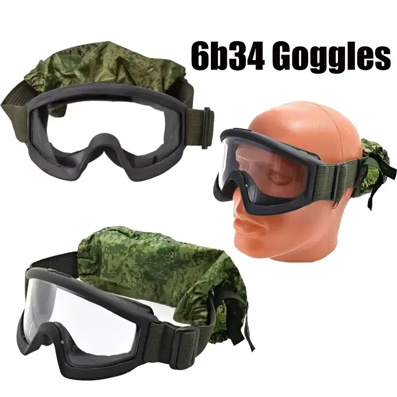 6B34 Tactical Goggles Windproof Anti Fog Airsoft Crimea EMR Helmet Protective Eyewear