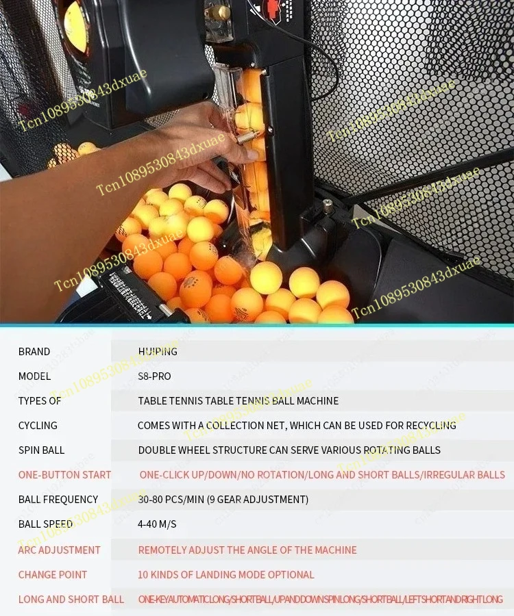 Huipang S8-PRO/JT-A روبوت لتنس الطاولة يقدم آلة روبوت أوتوماتيكية بالكامل قابلة للبرمجة مدرب تنس الطاولة بينج بونج #3