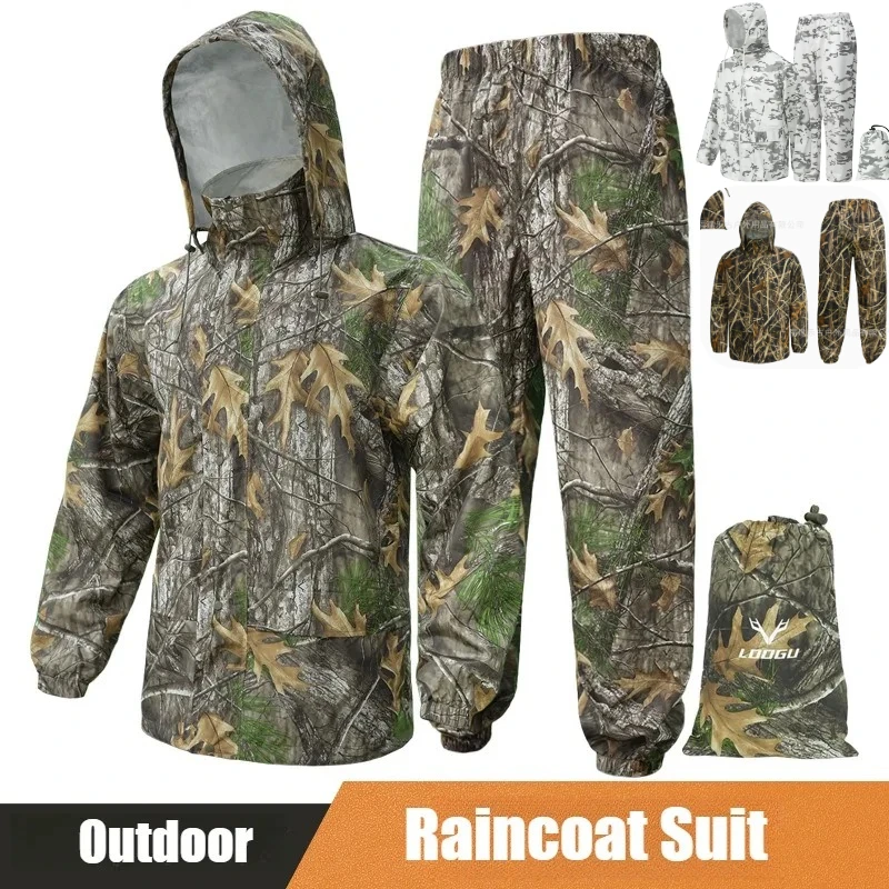 アウトドアハンティング用防雨レインコートスーツ、キャンプ、サ - Fishing Rain Suit のレビューと価格