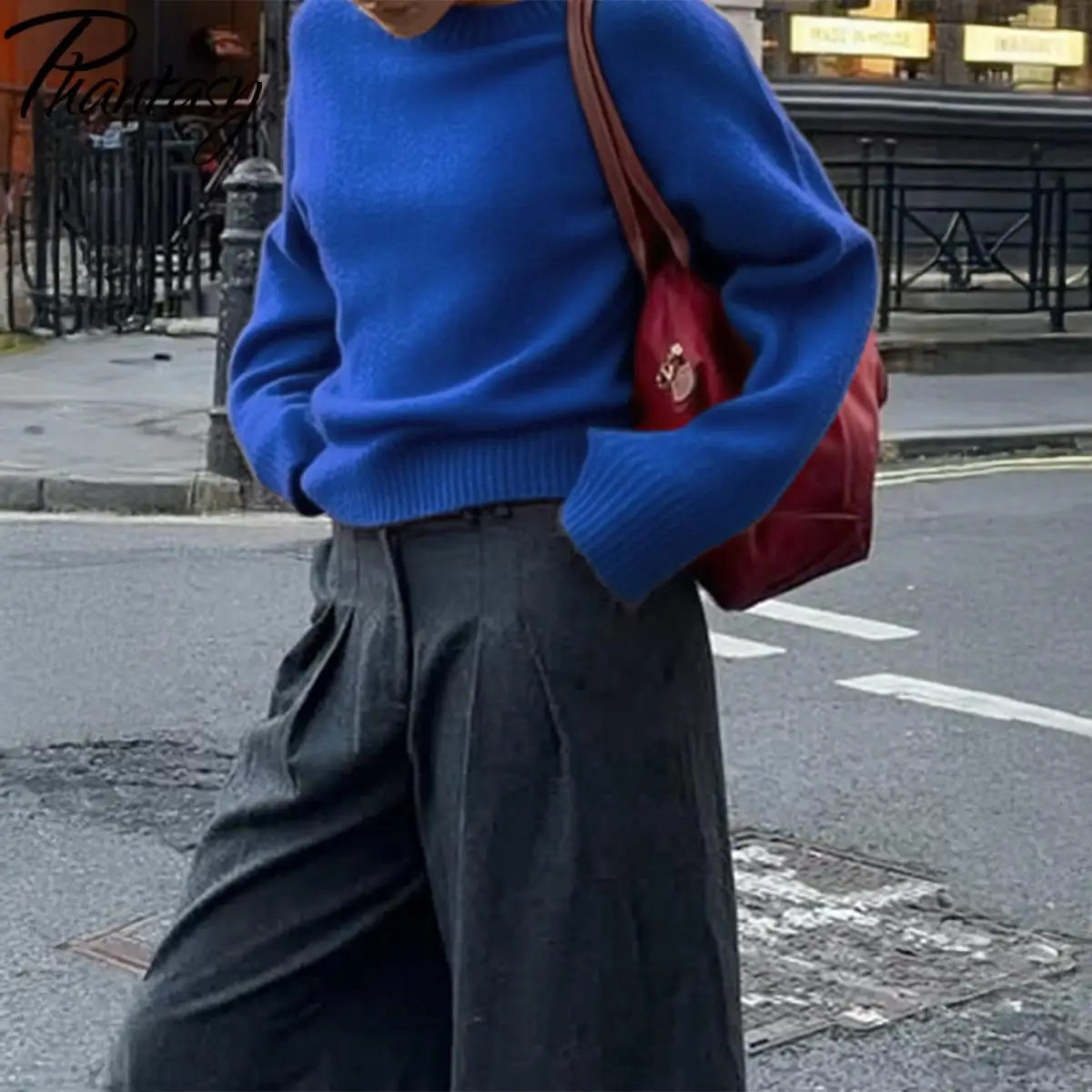 

Phantasy New Casual Women Solid Color Pullover Sweaters Basic Warm Soft O Neck Women's Baggy Jumper Female Knitted Outerwear