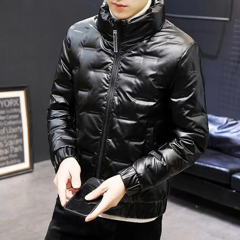 New Men\'s High-quality Down Cotton Jacket for Autumn and Winter Fashion, Casual, Thickened Gloss, Warm Outdoor Sports Jacket