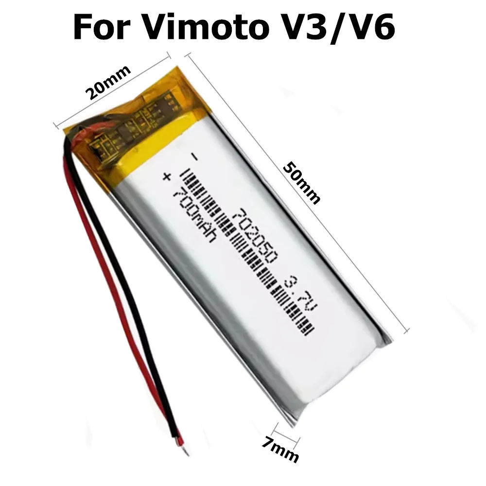 3.7V 802060 702050 Li-Polymer 1200mAh 700mAh Battery for Vimoto V3 V6 V8 V9 Motorcycle Headset New High Quality Battery