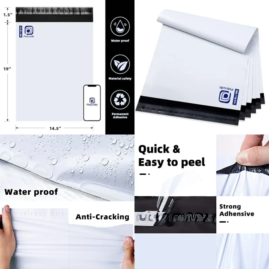 

Pcs 14.5x19 Inch Poly Mailers Shipping Envelopes, Strong Adhesive Sealing, Waterproof, and Tear-resistant Postal Mailing Bags f