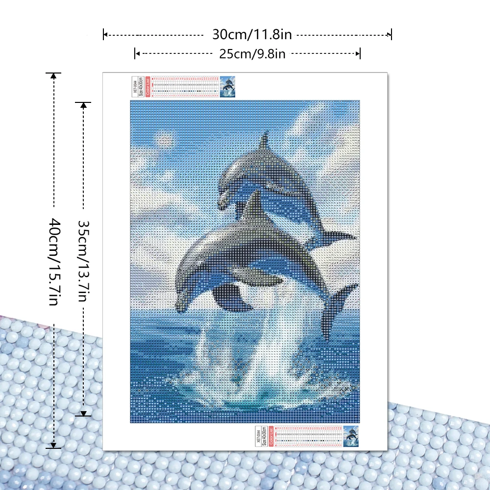 Diamond Painting Animal Dolphin 5D Diamond Mosaic Art Kits Home Decor Suitable For Beginners 30x40cm