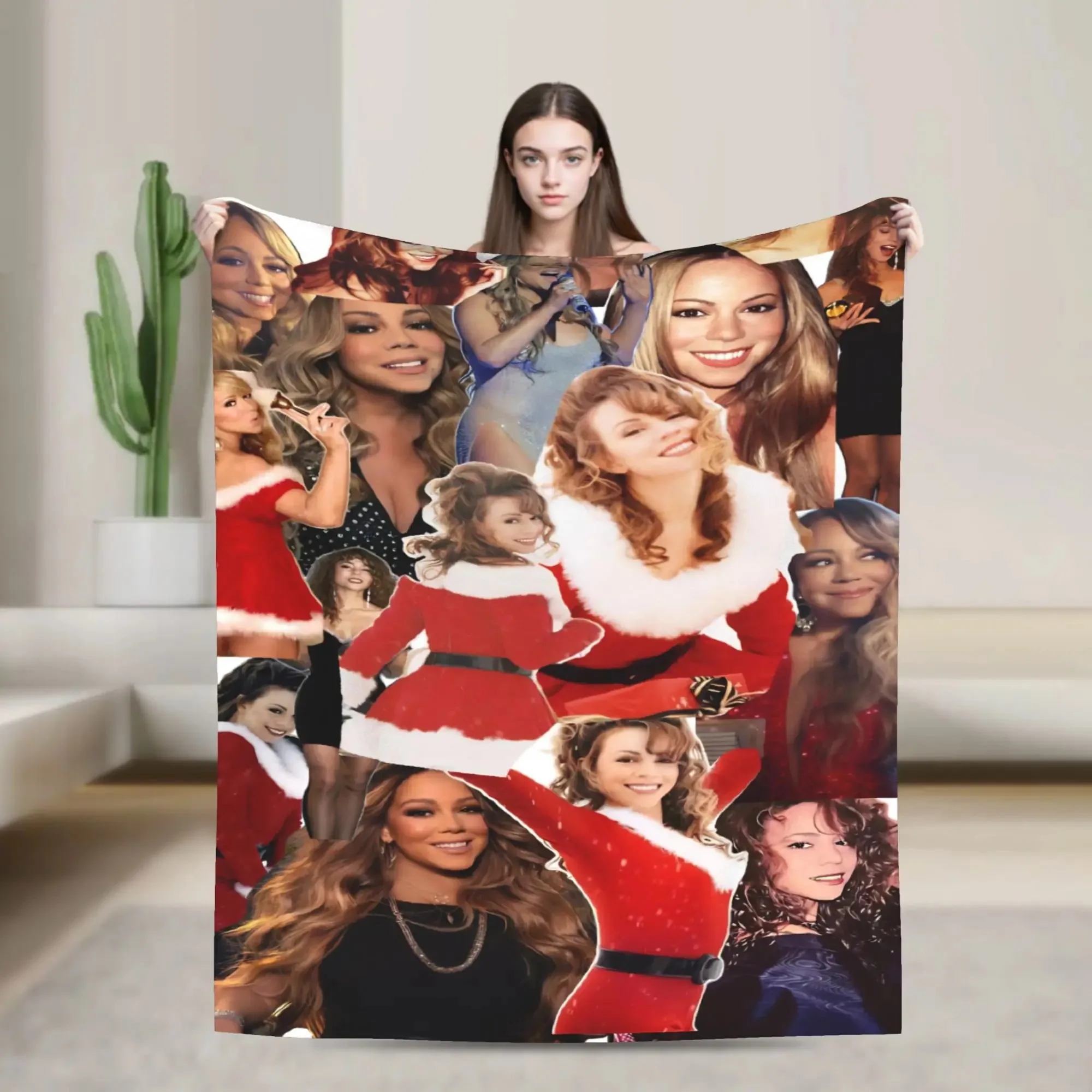 ماريا كاري عيد الميلاد حان الوقت رمي بطانية كل ما أريده لعيد الميلاد هل أنت المفرش الفانيلا لغرفة النوم غطاء سرير أريكة