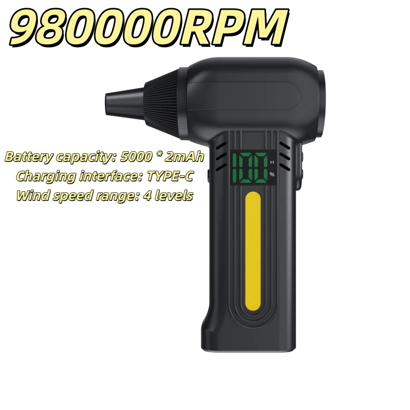 Max 980000RPM Indoor Outdoor Cleaning Kit 2-in-1 Cordless Air Duster Turbo Blower With Detachable Dust Bin Various Nozzles