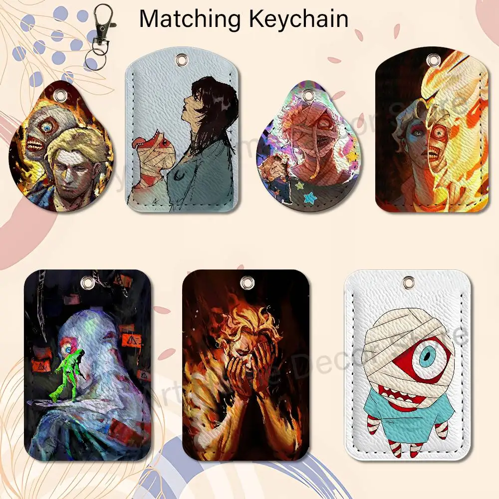 M-Mouthwashings Curly Holder Keychain For  Work Card Bank Business Holder Student Card Protective Case Bus Card