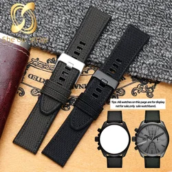 24mm 26mm 28mm Canvas Silicone Base Watch Strap For Panerai PAM111 SEVENFRIDAY P1 P2 M1 DIESEL DZ4500 Watchband Nylon SilicaGel
