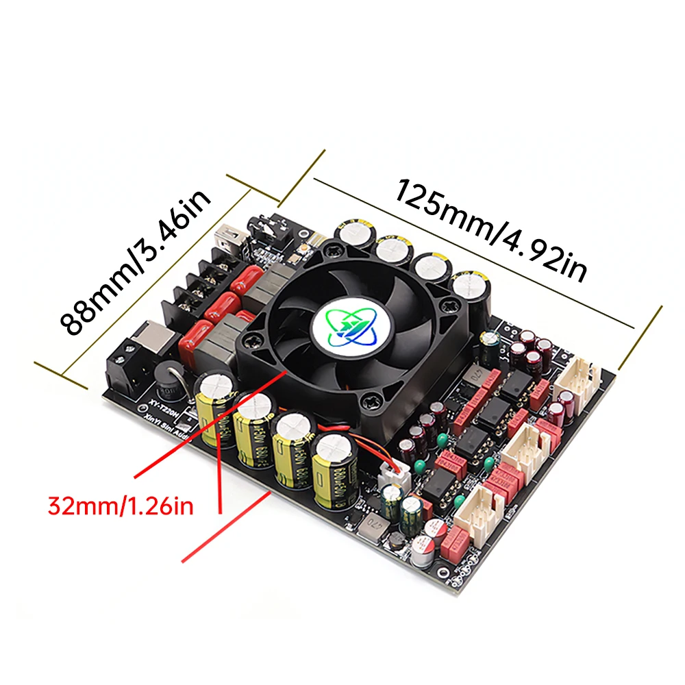 XY-T220H Audio Amplifier Board TPA3251D2 220W * 2 Fever Level Lossless Stereo Amplifier Module High And Low Frequency Adjustment