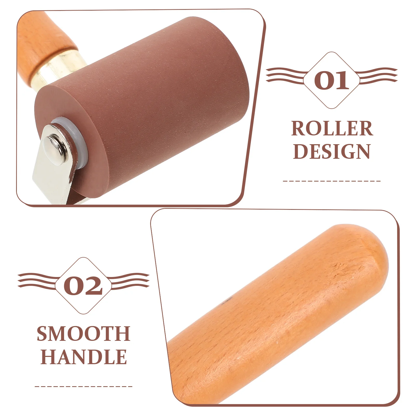 أسطوانة مطاطية من الفولاذ المقاوم للصدأ مقاس 6 بوصات لطلاء الطباعة أداة توزيع الحبر اليدوية #5