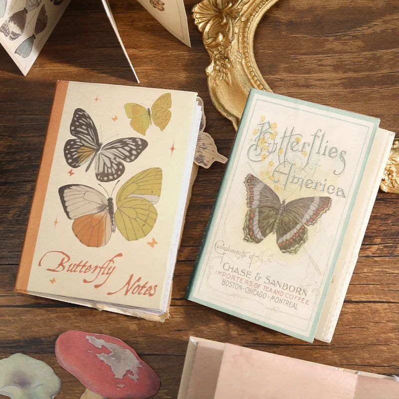 7pcs/lot Memo Pads Material Paper Mini Study Room Junk Journal Scrapbooking Retro Background Decoration Paper