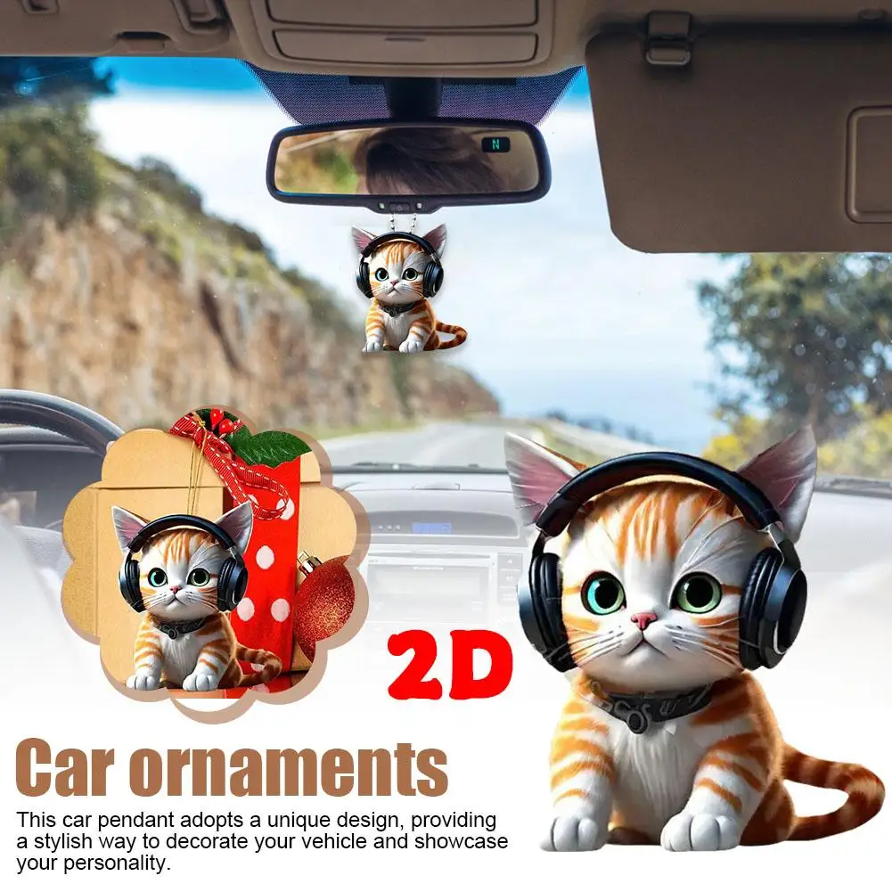 2d Acrylic Cute Rearview Mirror Decoration Pendant, Pendant, Decoration Decoration Car Ornaments Backpack Keychain Home S2y3