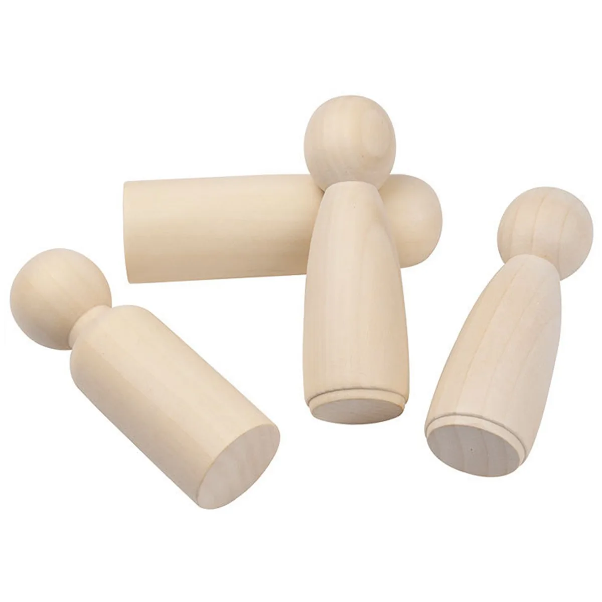 20pc 120mm Wood Crafts Girls and Boys  Diy Handmade 12cm Blank Home Decoration Peg Dolls Wooden Craft for Baby Room