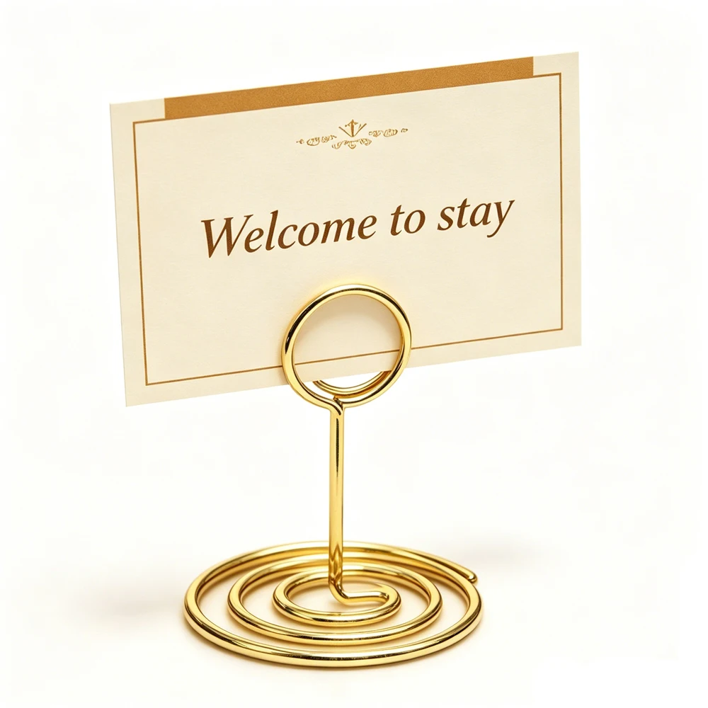 Metal Place Card Holders Round Wire Table Number Stands for Wedding Party Banquet Table Decor Photo Memo Clips