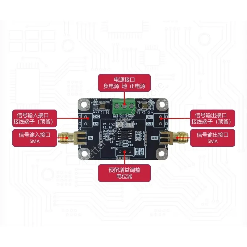 TLC2652 Corte milivolt módulo amplificador de precisão de aquisição de sinal DC fraco