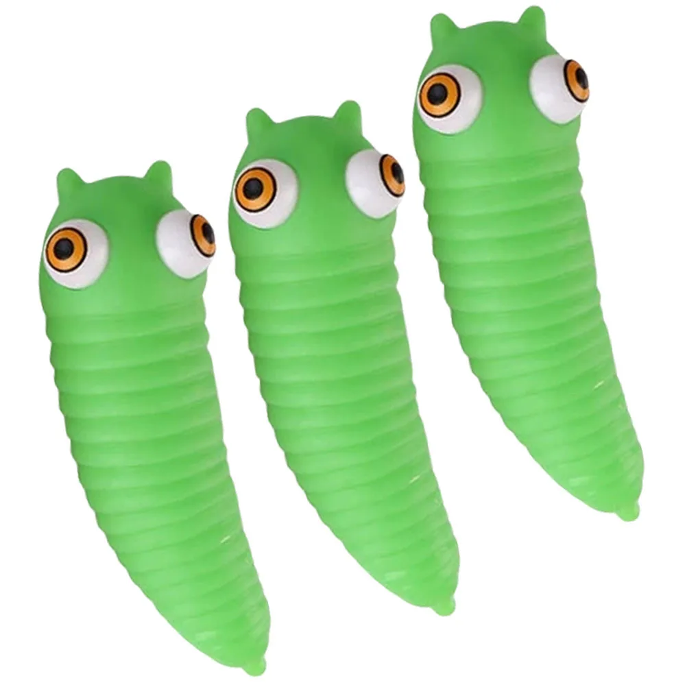 3 pçs durável pvc fidget caterpillar sensorial espremer alívio do estresse descompressão divertido presente caterpillar brinquedo sensorial brinquedos