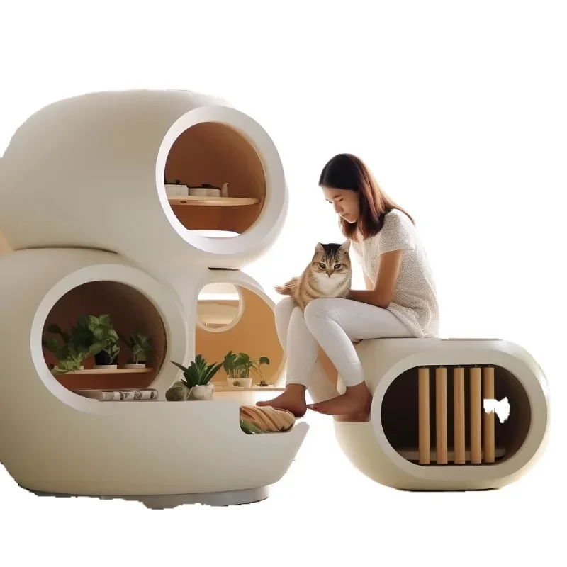 

climbing frame nest tree hole 3D printing integrated molding Wangshe villa pet supplies multi-layer house