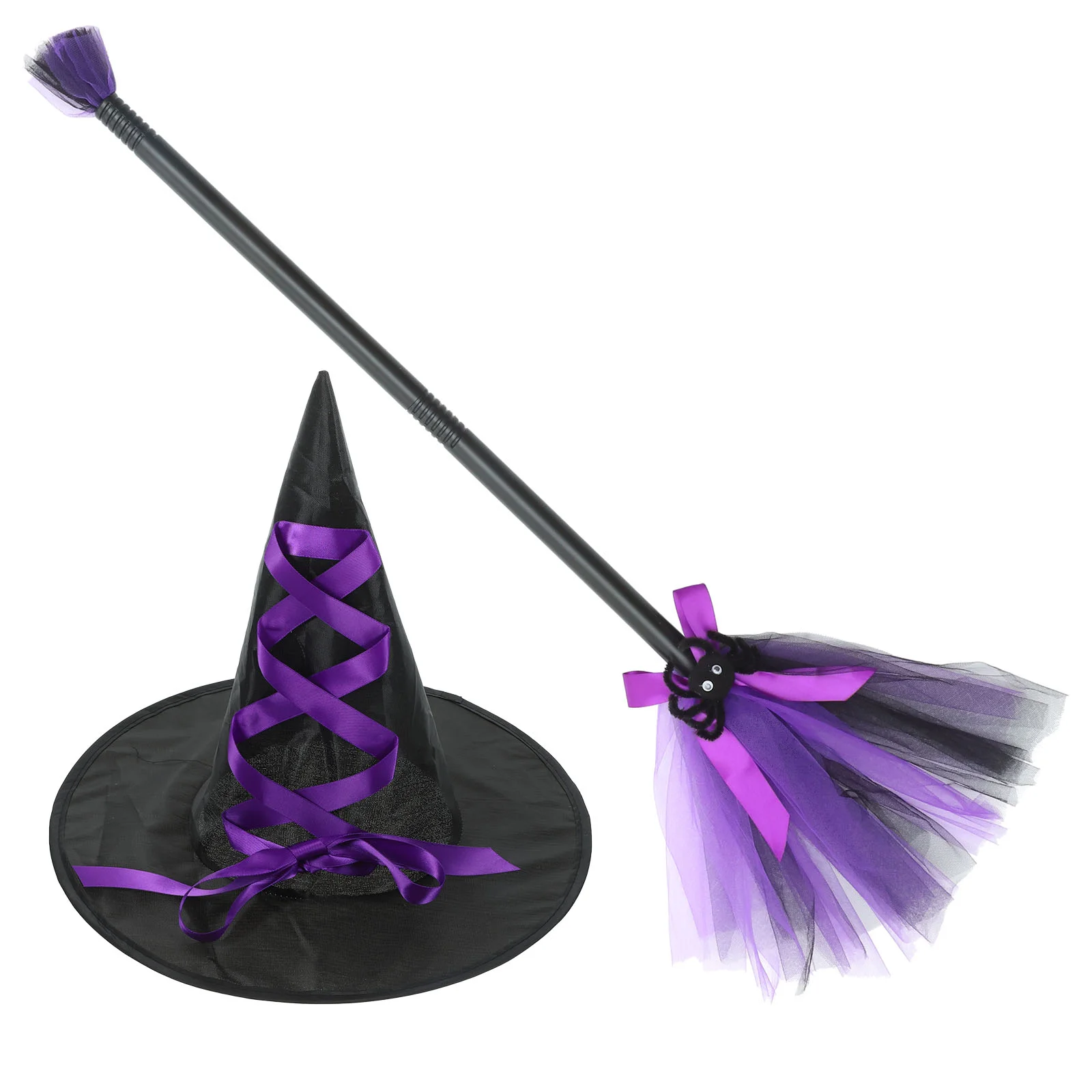 

Broom Witch Hat Tree Ornament for Party Halloween Hats Cosplay Costumes Hanging Pendant Cap