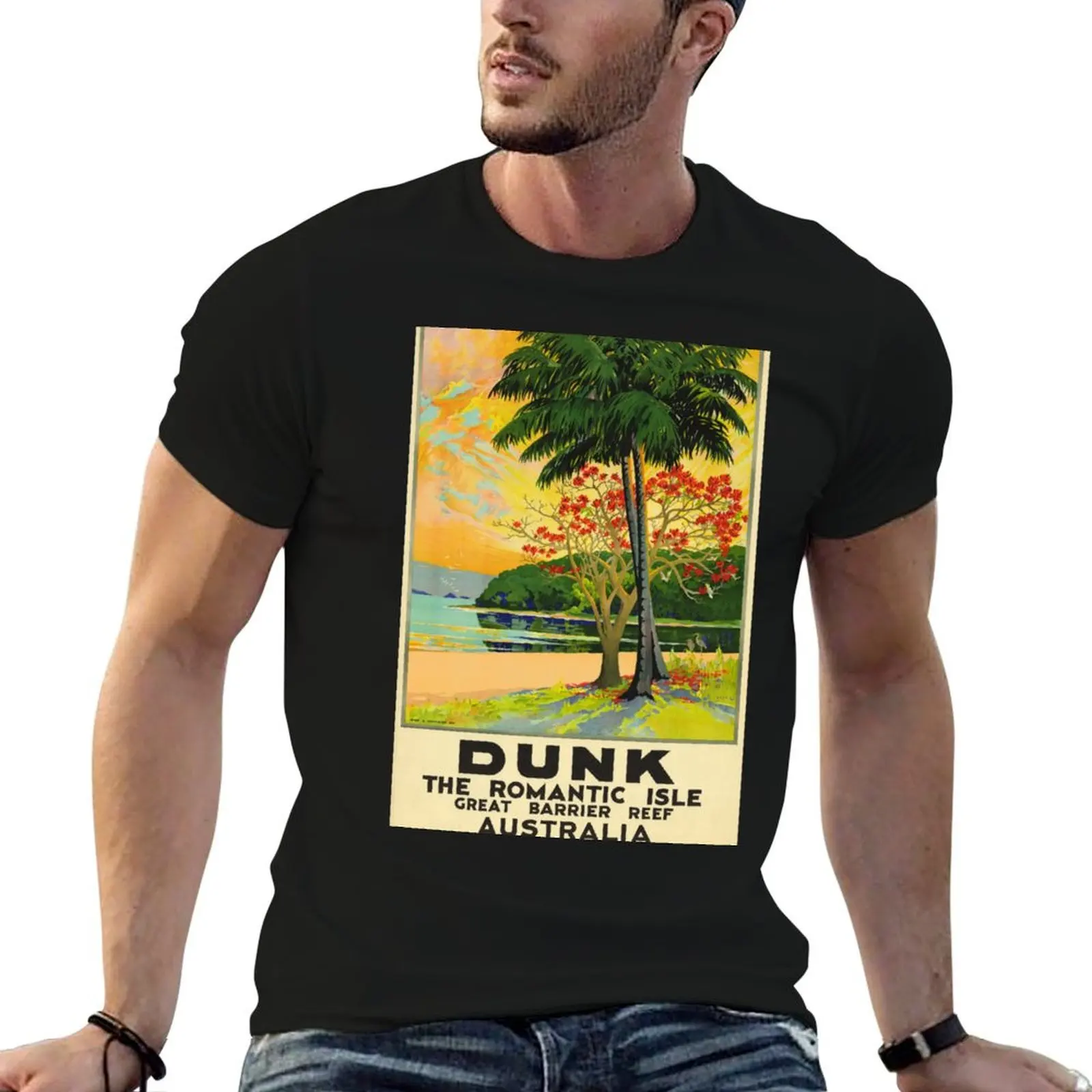 Dunk Island Vintage Poster T-Shirt sports fans custom shirt tops men clothings