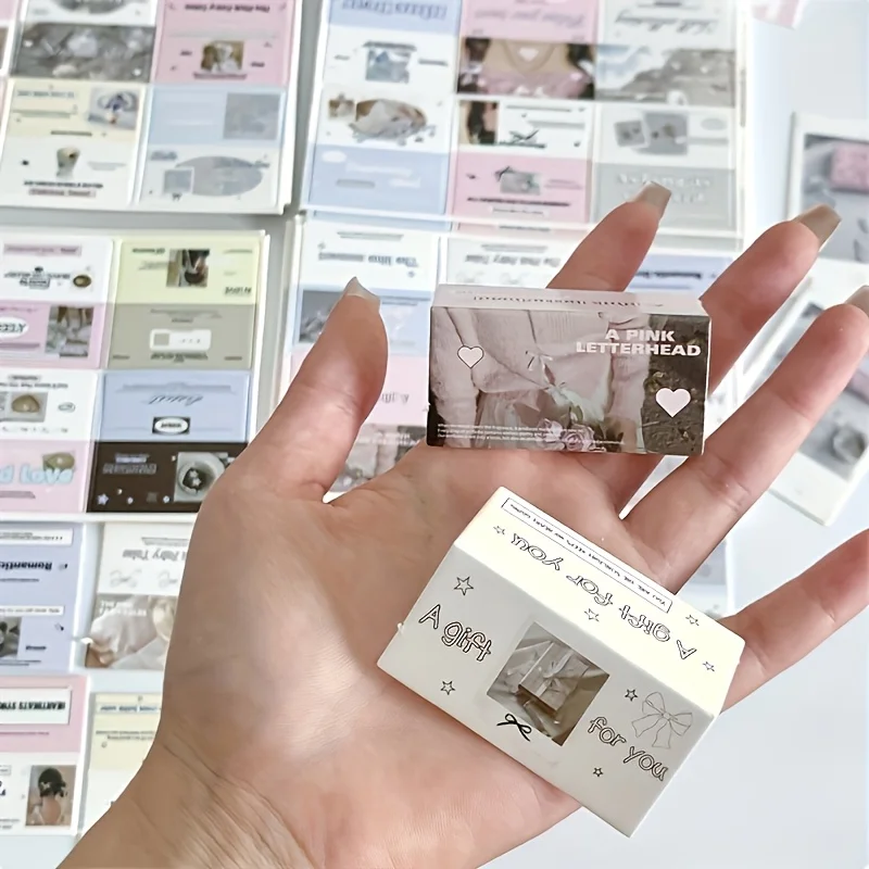 30pcs Mini Folded Cards with Crease Lines - INS Style Label Holders for Gift Packaging, 5 Sheets of Creative Paper  Accessories